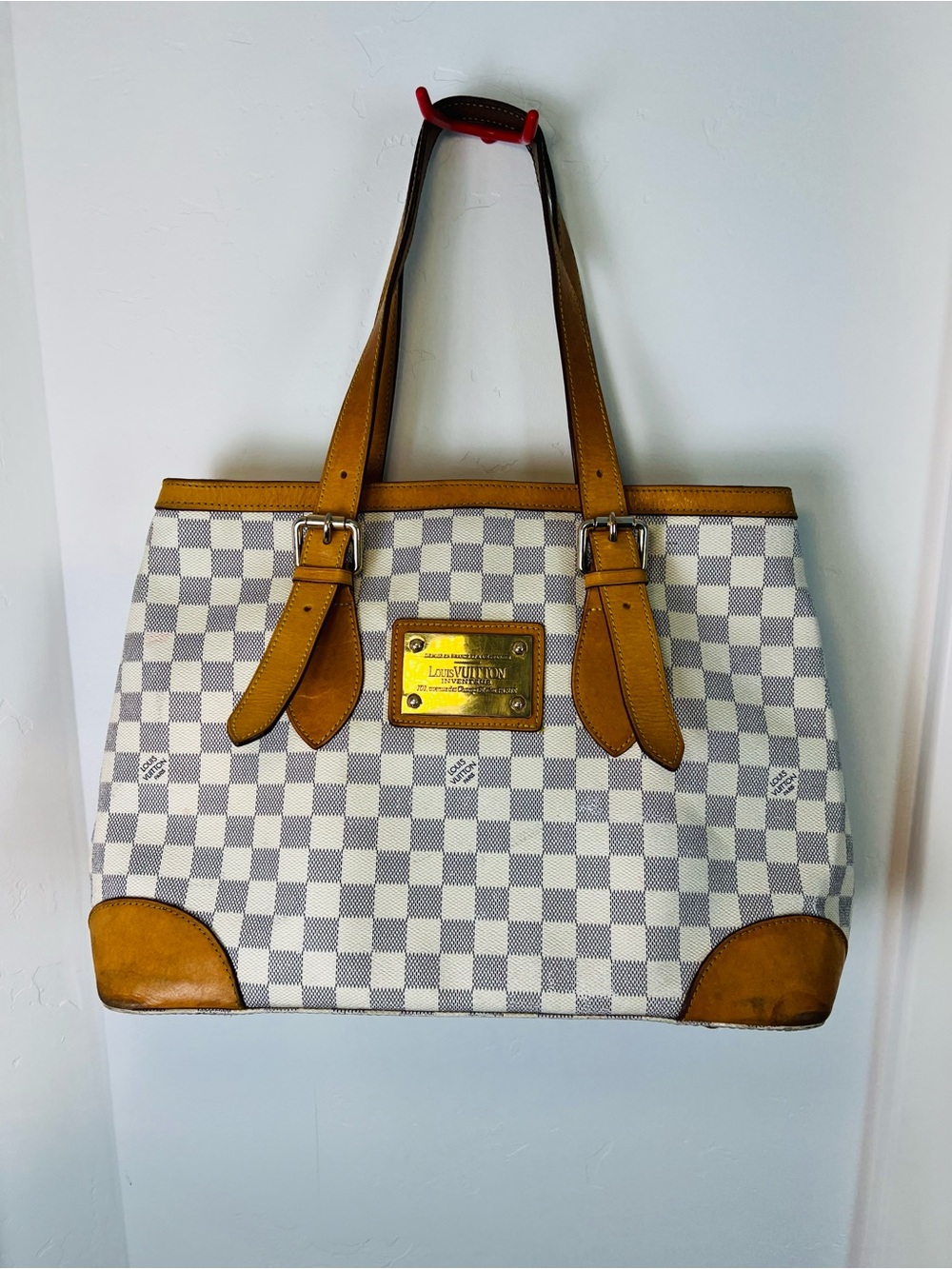 Louis Vuitton Damier Azur Hampstead MM Tote Bag